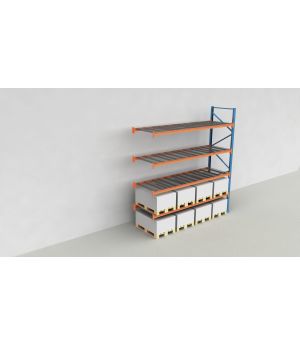 Schwerlastregal Palettenregal NEDCON 2.500x3.600x1.100 mm (HxBxT), Anbauregal, 5 Lagerebenen, 3.000 kg Fachlast, mit Gitterböden