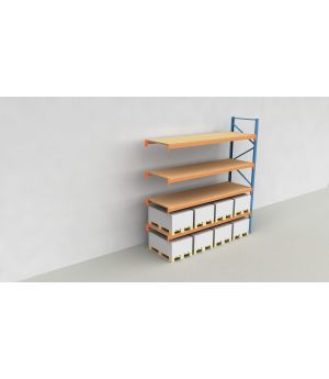 Schwerlastregal Palettenregal NEDCON 2.500x3.600x1.100 mm (HxBxT), Anbauregal, 5 Lagerebenen, 3.000 kg Fachlast, mit Spanplatten