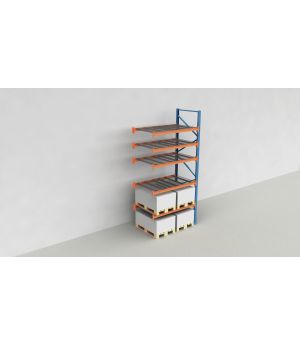 Schwerlastregal Palettenregal NEDCON 3.000x1.825x1.100 mm (HxBxT), Anbauregal, 6 Lagerebenen, 3.000 kg Fachlast, mit Gitterböden
