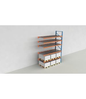 Schwerlastregal Palettenregal NEDCON 2.500x2.700x1.100 mm (HxBxT), Anbauregal, 6 Lagerebenen, 3.000 kg Fachlast, mit Gitterböden