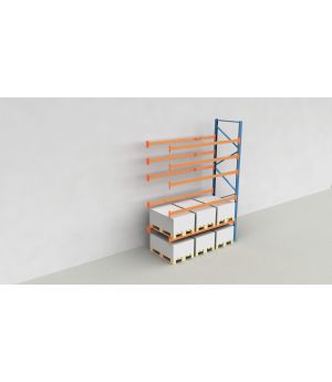 Schwerlastregal Palettenregal NEDCON 2.500x2.700x1.100 mm (HxBxT), Anbauregal, 6 Lagerebenen, 3.000 kg Fachlast, Keine Böden
