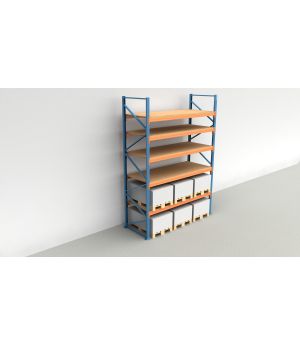 Schwerlastregal Palettenregal NEDCON 2.500x2.700x1.100 mm (HxBxT), Grundregal, 6 Lagerebenen, 3.000 kg Fachlast, mit Spanplatten