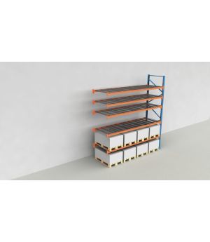 Schwerlastregal Palettenregal NEDCON 2.500x3.600x1.100 mm (HxBxT), Anbauregal, 6 Lagerebenen, 3.000 kg Fachlast, mit Gitterböden