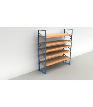 Schwerlastregal Palettenregal NEDCON 2.500x3.600x1.100 mm (HxBxT), Grundregal, 6 Lagerebenen, 3.000 kg Fachlast, mit Spanplatten