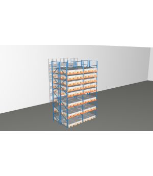 Schwerlastregal Palettenregal NEDCON 2.500x3950x2.400 mm (HxBxT), Doppelregal, 8 Lagerebenen, 3.000 kg Fachlast, Keine Böden