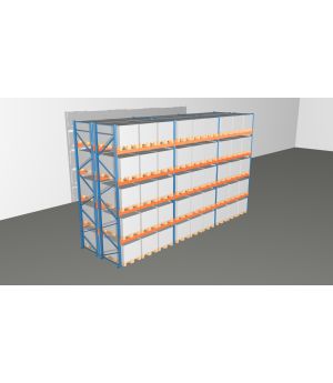 Schwerlastregal Palettenregal NEDCON 2.500x8500x2.400 mm (HxBxT), Doppelregal, 5 Lagerebenen, 3.000 kg Fachlast, Keine Böden