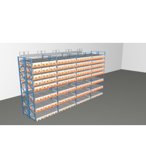 Schwerlastregal Palettenregal NEDCON 2.500x11300x2.400 mm (HxBxT), Doppelregal, 8 Lagerebenen, 3.000 kg Fachlast, Keine Böden
