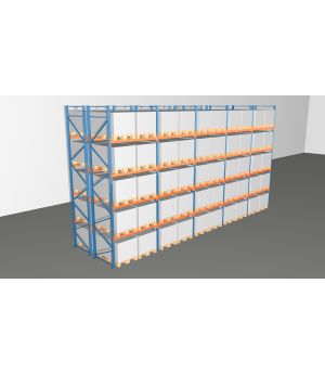 Schwerlastregal Palettenregal NEDCON 2.500x9725x2.400 mm (HxBxT), Doppelregal, 5 Lagerebenen, 3.000 kg Fachlast, Keine Böden