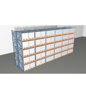 Schwerlastregal Palettenregal NEDCON 2.500x11650x2.400 mm (HxBxT), Doppelregal, 5 Lagerebenen, 3.000 kg Fachlast, Keine Böden
