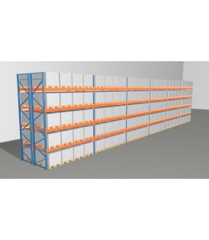 Schwerlastregal Palettenregal NEDCON 2.500x22300x2.400 mm (HxBxT), Doppelregal, 5 Lagerebenen, 3.000 kg Fachlast, Keine Böden