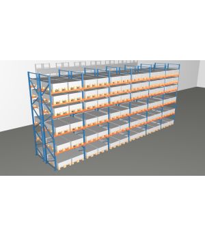 Schwerlastregal Palettenregal NEDCON 2.500x11650x2.400 mm (HxBxT), Doppelregal, 6 Lagerebenen, 3.000 kg Fachlast, Keine Böden
