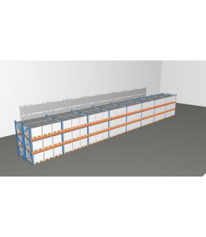 Schwerlastregal Palettenregal NEDCON 2.500x22500x2.400 mm (HxBxT), Doppelregal, 3 Lagerebenen, 3.000 kg Fachlast, Keine Böden