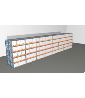 Schwerlastregal Palettenregal NEDCON 2.500x22500x2.400 mm (HxBxT), Doppelregal, 5 Lagerebenen, 3.000 kg Fachlast, Keine Böden