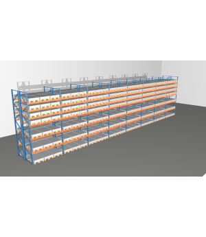 Schwerlastregal Palettenregal NEDCON 2.500x22500x2.400 mm (HxBxT), Doppelregal, 7 Lagerebenen, 3.000 kg Fachlast, Keine Böden