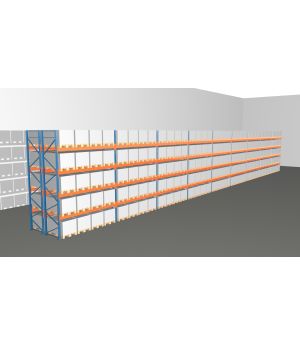 Schwerlastregal Palettenregal NEDCON 2.500x33400x2.400 mm (HxBxT), Doppelregal, 5 Lagerebenen, 3.000 kg Fachlast, Keine Böden