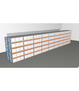 Schwerlastregal Palettenregal NEDCON 2.500x25300x2.400 mm (HxBxT), Doppelregal, 5 Lagerebenen, 3.000 kg Fachlast, Keine Böden