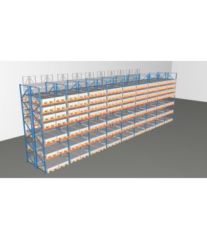 Schwerlastregal Palettenregal NEDCON 2.500x17425x2.400 mm (HxBxT), Doppelregal, 7 Lagerebenen, 3.000 kg Fachlast, Keine Böden