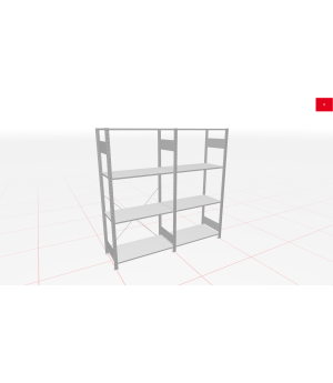 Schwerlastregal Komplettregal 1.800x2000x300 mm (HxBxT), 4 Ebenen, Kreuzstreben, RAL 7035 lichtgrau SCHULTE Lagertechnik