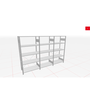 Schwerlastregal Komplettregal 1.800x2250x300 mm (HxBxT), 5 Ebenen, Kreuzstreben, RAL 7035 lichtgrau SCHULTE Lagertechnik