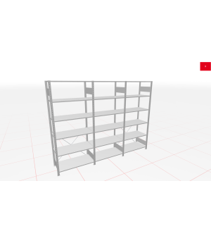 Schwerlastregal Komplettregal 1.800x2250x300 mm (HxBxT), 6 Ebenen, Kreuzstreben, RAL 7035 lichtgrau SCHULTE Lagertechnik