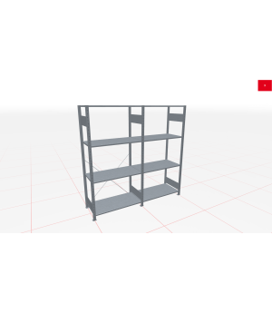 Schwerlastregal Komplettregal 1.800x2000x300 mm (HxBxT), 4 Ebenen, Kreuzstreben, verzinkt SCHULTE Lagertechnik