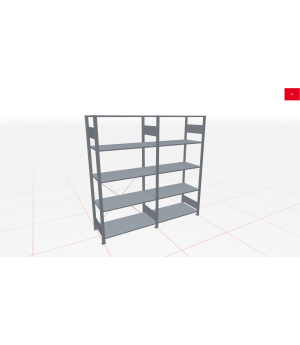 Schwerlastregal Komplettregal 1.800x2000x300 mm (HxBxT), 5 Ebenen, Kreuzstreben, verzinkt SCHULTE Lagertechnik