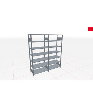 Schwerlastregal Komplettregal 1.800x2000x300 mm (HxBxT), 7 Ebenen, Kreuzstreben, verzinkt SCHULTE Lagertechnik