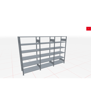 Schwerlastregal Komplettregal 1.800x2250x300 mm (HxBxT), 6 Ebenen, Kreuzstreben, verzinkt SCHULTE Lagertechnik