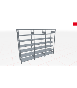 Schwerlastregal Komplettregal 1.800x2250x300 mm (HxBxT), 7 Ebenen, Kreuzstreben, verzinkt SCHULTE Lagertechnik
