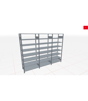 Schwerlastregal Komplettregal 1.800x2250x300 mm (HxBxT), 8 Ebenen, Kreuzstreben, verzinkt SCHULTE Lagertechnik