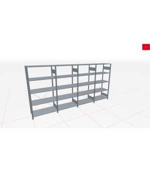 Schwerlastregal Komplettregal 1.800x3000x300 mm (HxBxT), 5 Ebenen, Kreuzstreben, verzinkt SCHULTE Lagertechnik