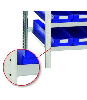 Längenriegel, hinten, 750 mm, RAL 7035 lichtgrau, für MULTIplus85- mit MULTIplus150-Schrägböden