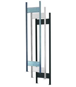 T-Profil Ständerrahmen MULTIplus unmontiert, 1800x300 mm, schwarz, vorn ungelocht, hinten gelocht, Front glatt, Rückseite gelocht