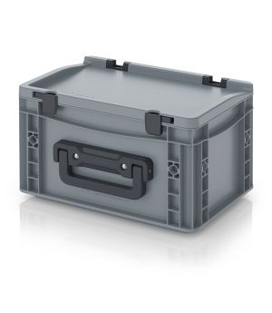 Eurobehälter Koffer 2GL ED 32/17 HG 2GL in silbergrau (RAL 7001), 300 × 200 mm