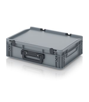 Eurobehälter Koffer 1G ED 43/12 HG 1G in silbergrau (RAL 7001), 400 × 300 mm