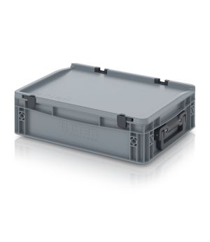 Eurobehälter Koffer 2GS ED 43/12 HG 2G in silbergrau (RAL 7001), 400 × 300 mm