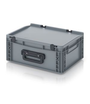 Eurobehälter Koffer 1G ED 43/17 HG 1G in silbergrau (RAL 7001), 400 × 300 mm
