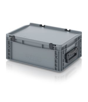 Eurobehälter Koffer 2GS ED 43/17 HG 2G in silbergrau (RAL 7001), 400 × 300 mm