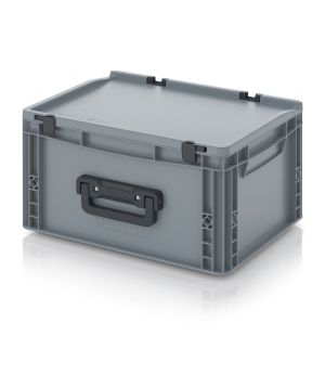 Eurobehälter Koffer 1G ED 43/22 HG 1G in silbergrau (RAL 7001), 400 × 300 mm