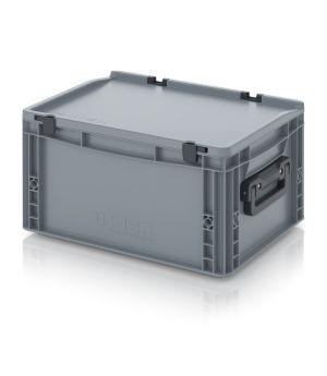 Eurobehälter Koffer 2GS ED 43/22 HG 2G in silbergrau (RAL 7001), 400 × 300 mm