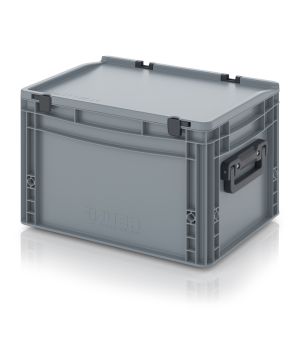Eurobehälter Koffer 2GS ED 43/27 HG 2G in silbergrau (RAL 7001), 400 × 300 mm
