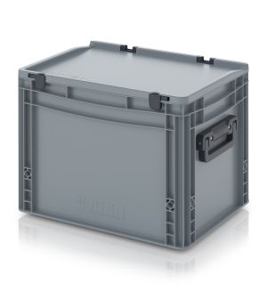 Eurobehälter Koffer 2GS ED 43/32 HG 2G in silbergrau (RAL 7001), 400 × 300 mm