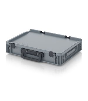 Eurobehälter Koffer 2GL ED 43/75 HG 2GL in silbergrau (RAL 7001), 400 × 300 mm