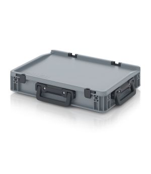 Eurobehälter Koffer 3G ED 43/75 HG 3G in silbergrau (RAL 7001), 400 × 300 mm