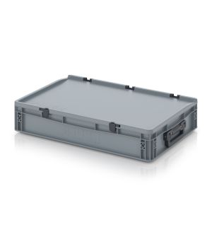 Eurobehälter Koffer 2GS ED 64/12 HG 2G in silbergrau (RAL 7001), 600 × 400 mm