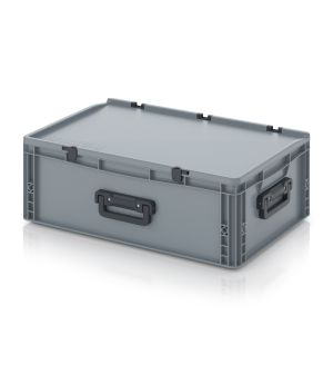 Eurobehälter Koffer 3G ED 64/22 HG 3G in silbergrau (RAL 7001), 600 × 400 mm