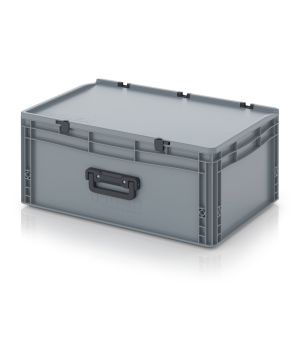 Eurobehälter Koffer 1G ED 64/27 HG 1G in silbergrau (RAL 7001), 600 × 400 mm