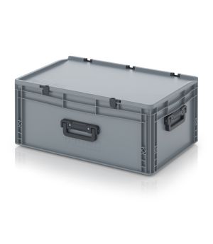Eurobehälter Koffer 3G ED 64/27 HG 3G in silbergrau (RAL 7001), 600 × 400 mm