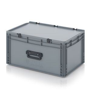 Eurobehälter Koffer 1G ED 64/32 HG 1G in silbergrau (RAL 7001), 600 × 400 mm