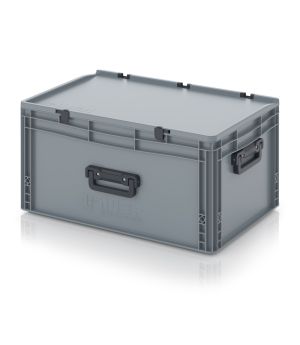 Eurobehälter Koffer 3G ED 64/32 HG 3G in silbergrau (RAL 7001), 600 × 400 mm